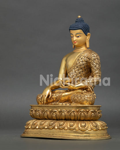 Left Side View of Shakyamuni Buddha Statue Handcrafted in Nepal