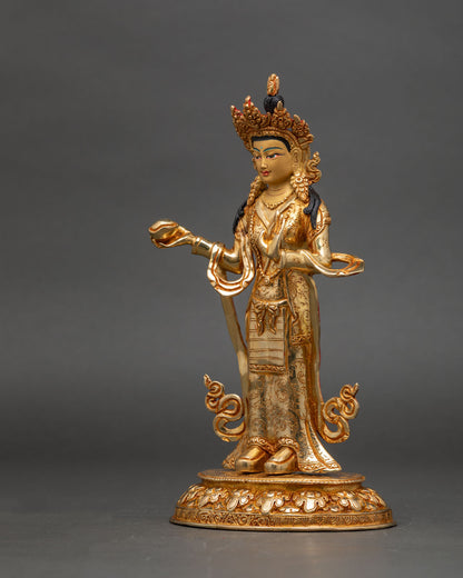 left-side-view-of-yeshe-tsogyal-statue-handcrafted-nepalese-buddhist-art
