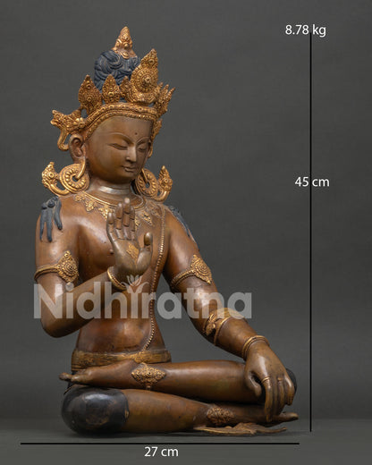 Lokeshvara Statue Abhaya Mudra and Bhumisparsha Mudra Detail.