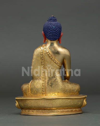 Lost wax cast Shakyamuni Buddha statue for meditation altar and Buddhist shrine decor