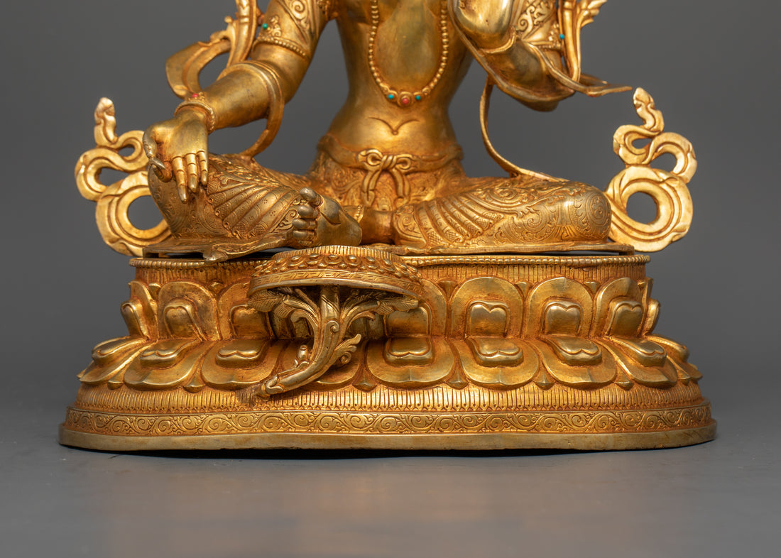 lotus seat of green tara statue