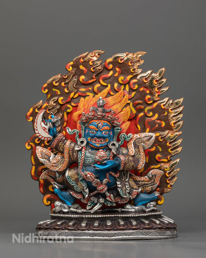Mahakala bernagchen statue handcrafted by newari artists from patan nepal.