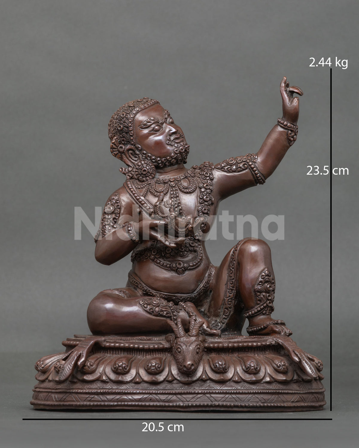 Mahasiddha Virupa statue, handcrafted by Nepalese artisans using traditional lost-wax casting