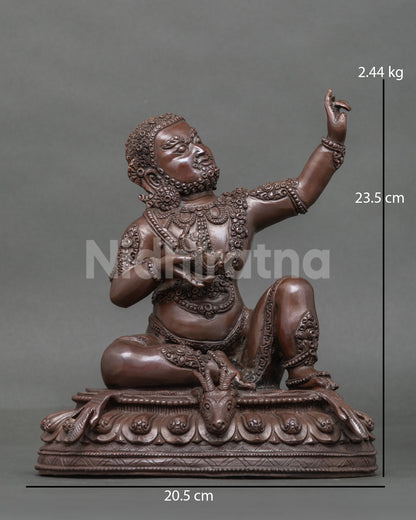 Mahasiddha Virupa statue, handcrafted by Nepalese artisans using traditional lost-wax casting