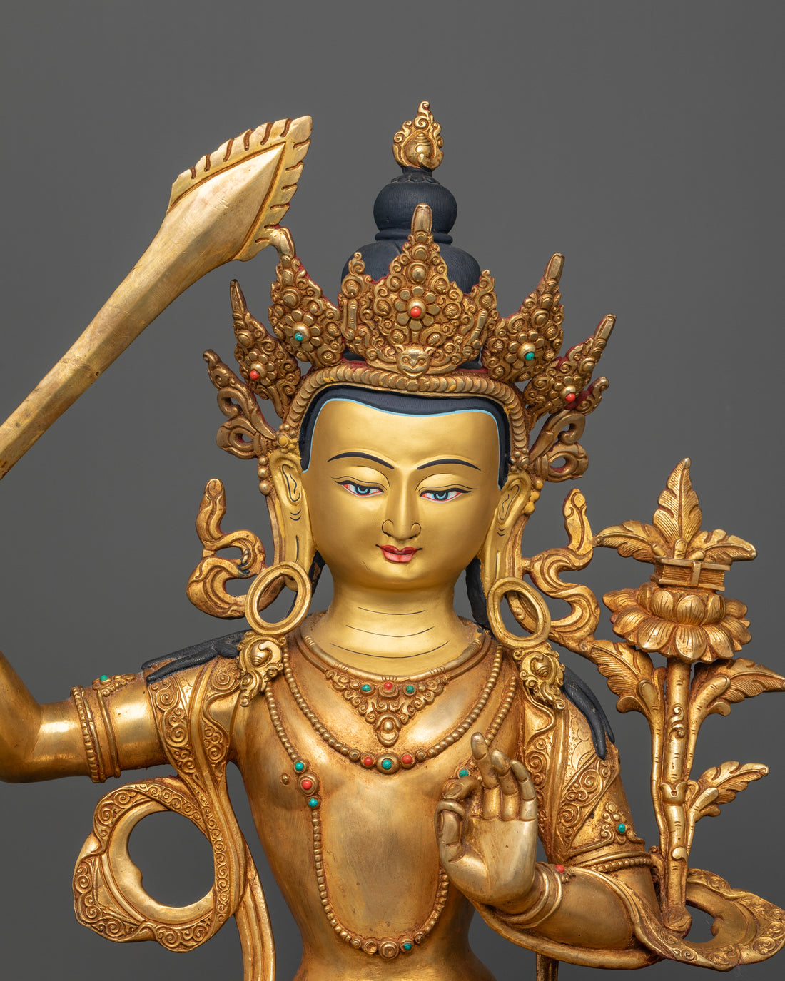 Manjushree Sculture: The Golden Blade of Enlightenment