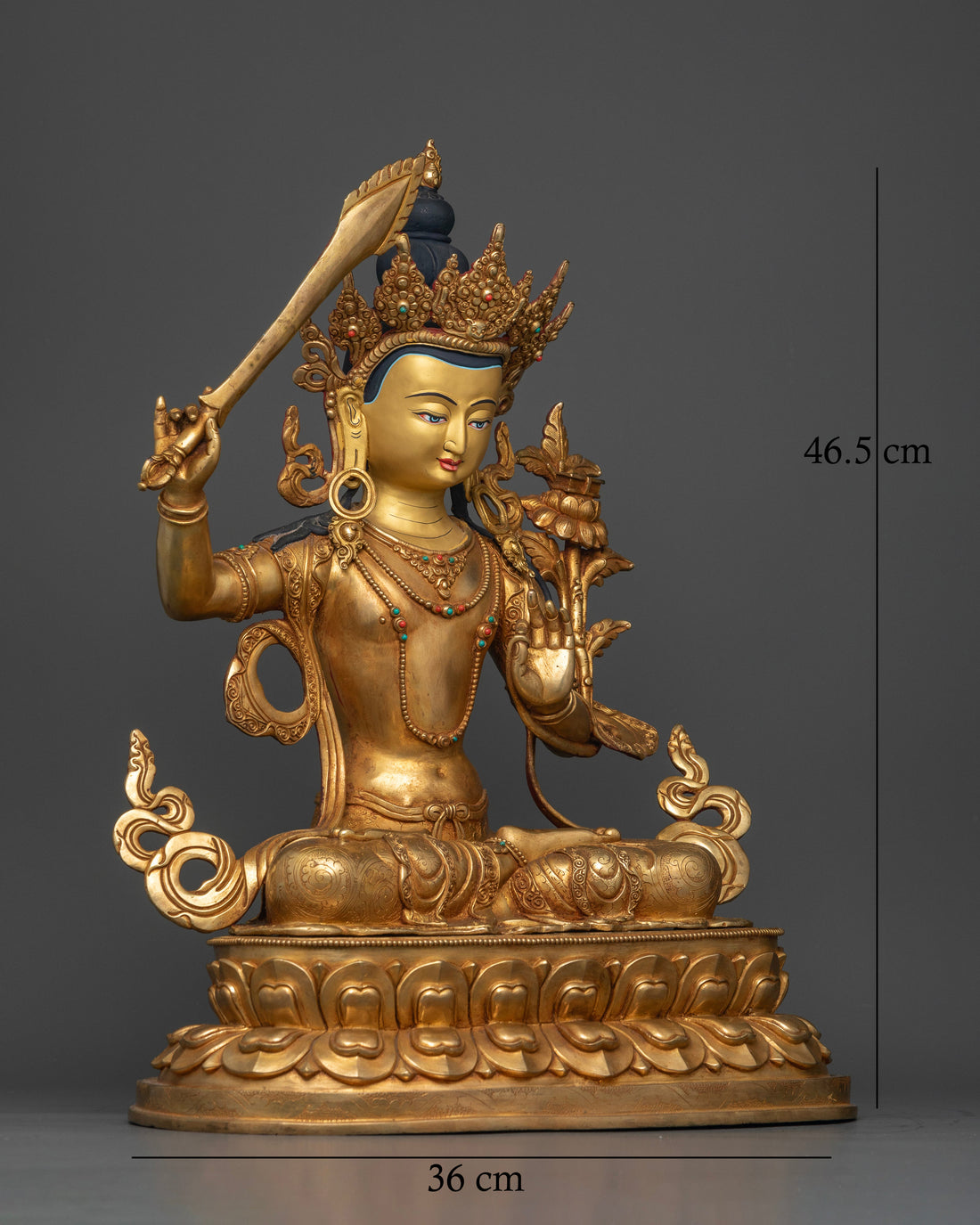 Manjushree Sculture: The Golden Blade of Enlightenment