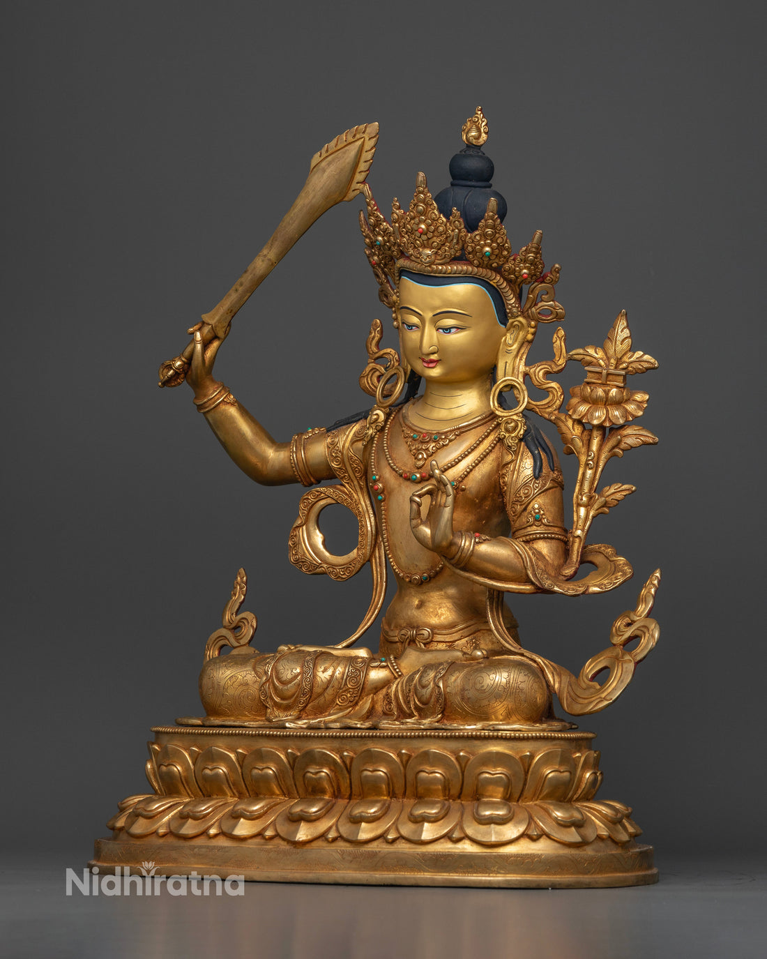 Manjushree Sculture: The Golden Blade of Enlightenment