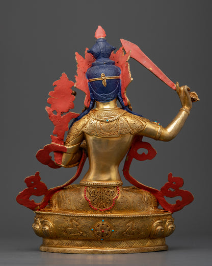 Manjushri Bodhisattva Statue Symbolizing Wisdom Knowledge and Enlightenment