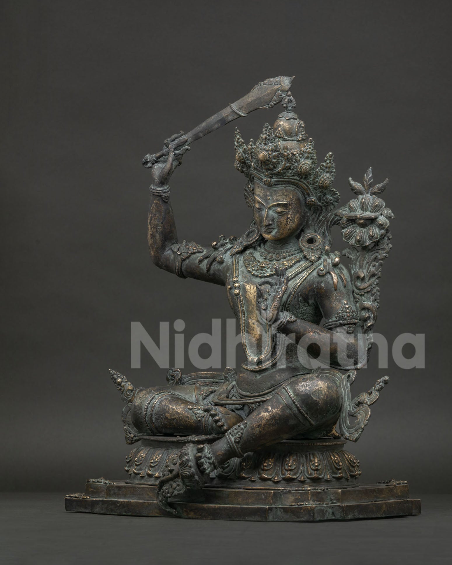 Manjushri Statue Bodh Gaya, handcrafted bronze Buddhist sculpture