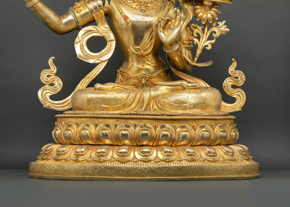  Manjushri statue seated lap, double-lotus base meditative posture