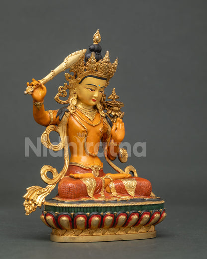 Manjushri statue utpala lotus Prajnaparamita Sutra.