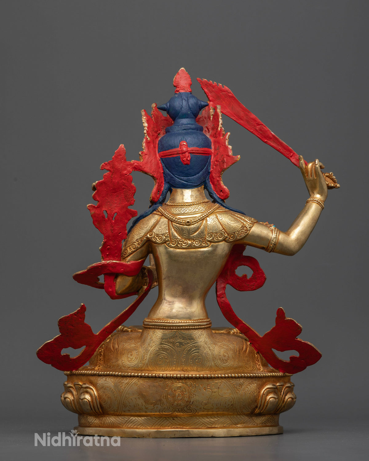 Manjushri wisdom deity statue for Buddhist altars meditation and spiritual practice