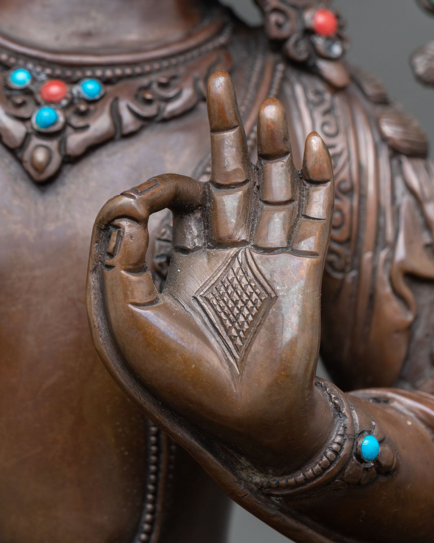 Handmade Manjushri Statue | Authentic Buddhist Wisdom Deity