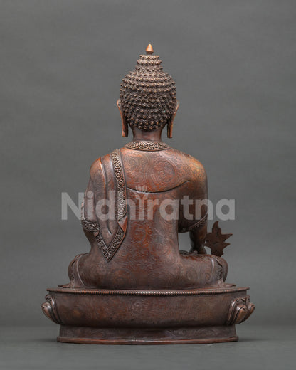 Medicine Buddha statue handcrafted by Newari artists from Nepal.