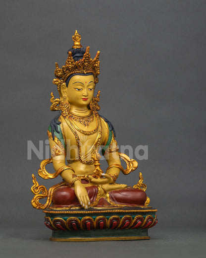 Mitrugpa Buddhist Statue Akshobhya Bhumisparsha Mudra Vajra Lotus Pedestal.