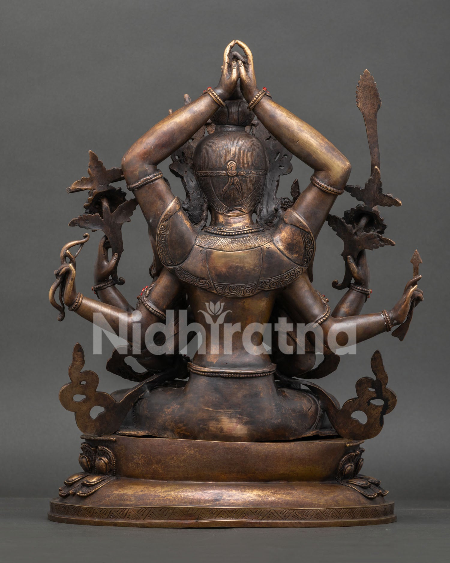 Namasangiti statue handcrafted copper Buddhist sculpture for altar and meditation