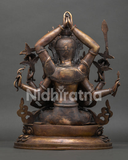 Namasangiti statue handcrafted copper Buddhist sculpture for altar and meditation