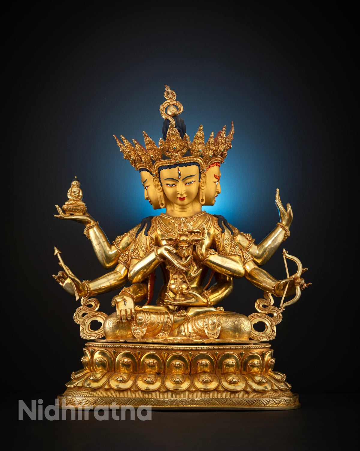 Namgyalma Statue with 24K Gold Fire Gilded Copper Buddhist Sculpture from Patan, Nepal