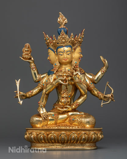 Namgyalma Statue 24K Gold Fire Gilded Copper Buddhist Sculpture Nepal