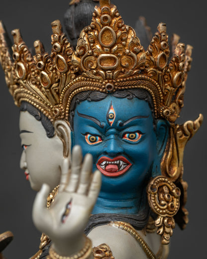 namgyalma statue detailed face close up three faced ushnisha vijaya deity