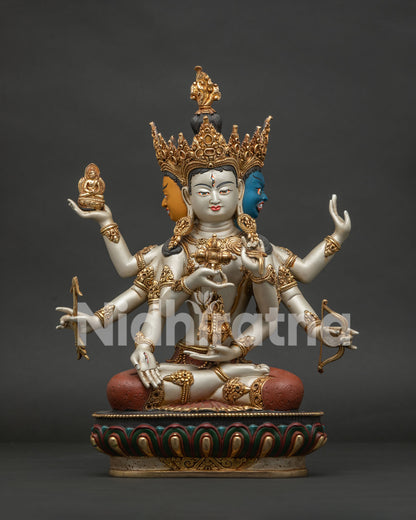 namgyalma statue from nepal front view gold gilded tibetan buddhist sculpture