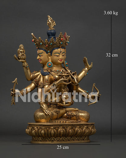 Namgyalma statue, holding dorje, vase bow, arrow and sacred symbols
