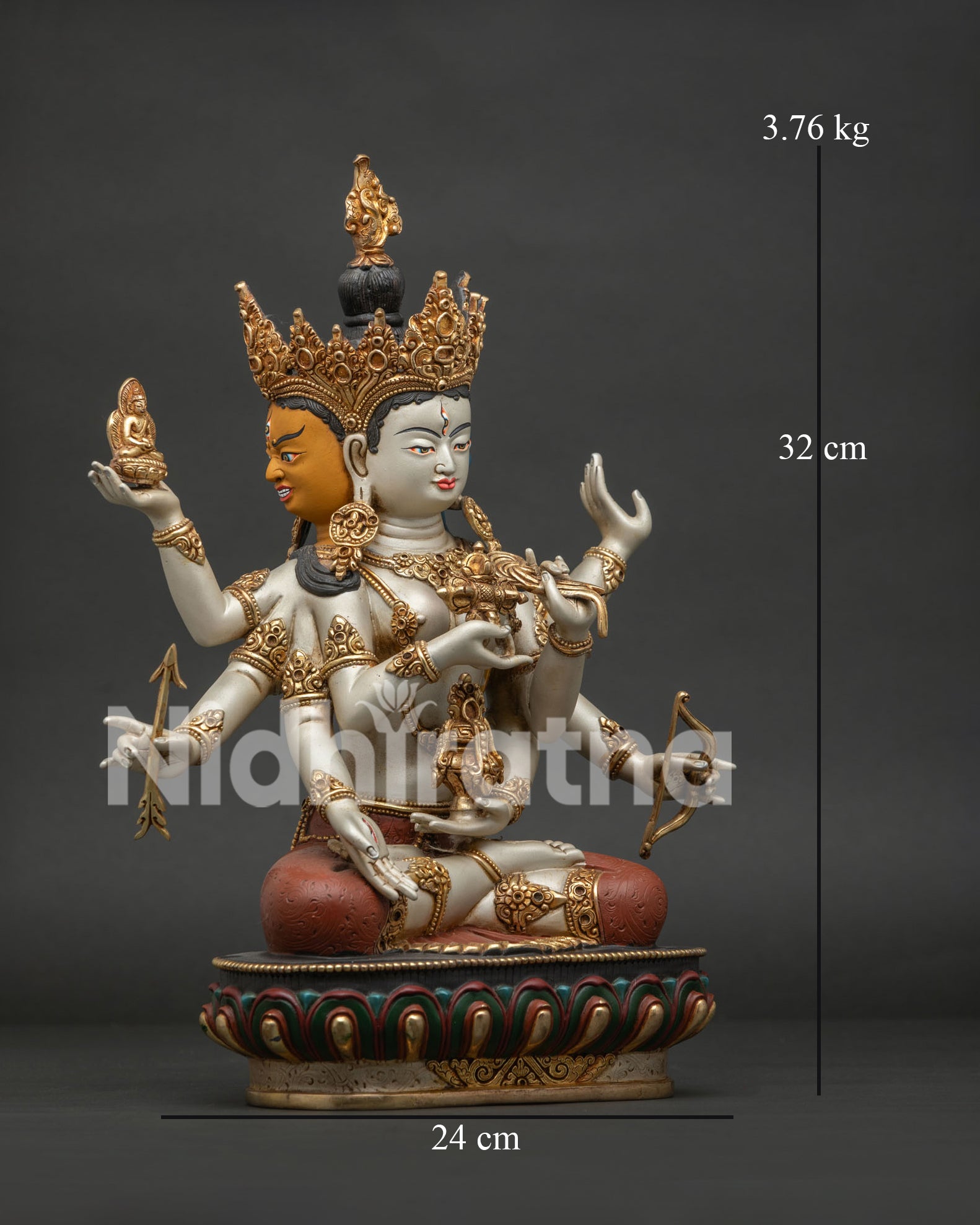 namgyalma statue right view side handcrafted nepalese copper statue
