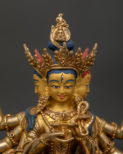 Namgyalma Ushnisha Vijaya statue holding lasso and vishwa vajra