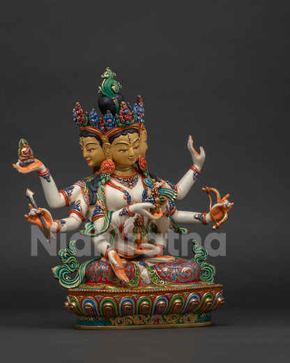 Namgyalma Ushnishavijaya statue right side view, copper Buddhist goddess statue
