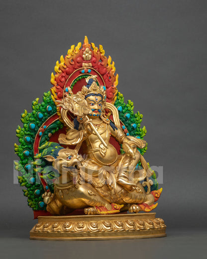 Namtoshe Statue with hand painted flaming halo and semi precious stones