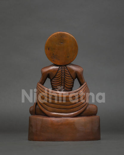 Nepalese buddhist fasting buddha statue for altar meditation space or spiritual shrine.