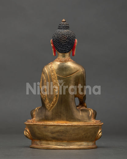 Nepalese Buddhist Shakyamuni Buddha statue handcrafted by Newari artists from Patan Nepal.