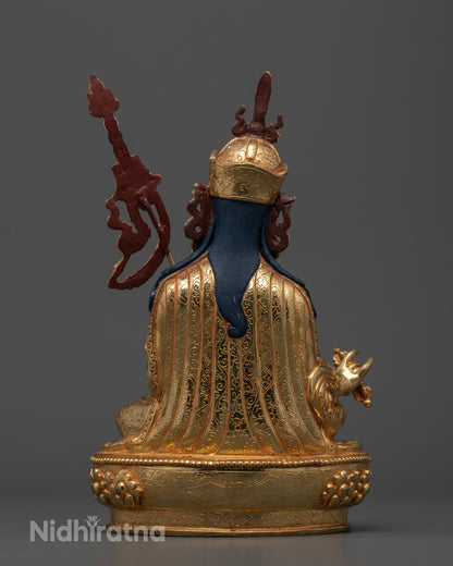 Nepalese copper Guru Rinpoche statue crafted by Newari artisans in Patan using lost-wax casting