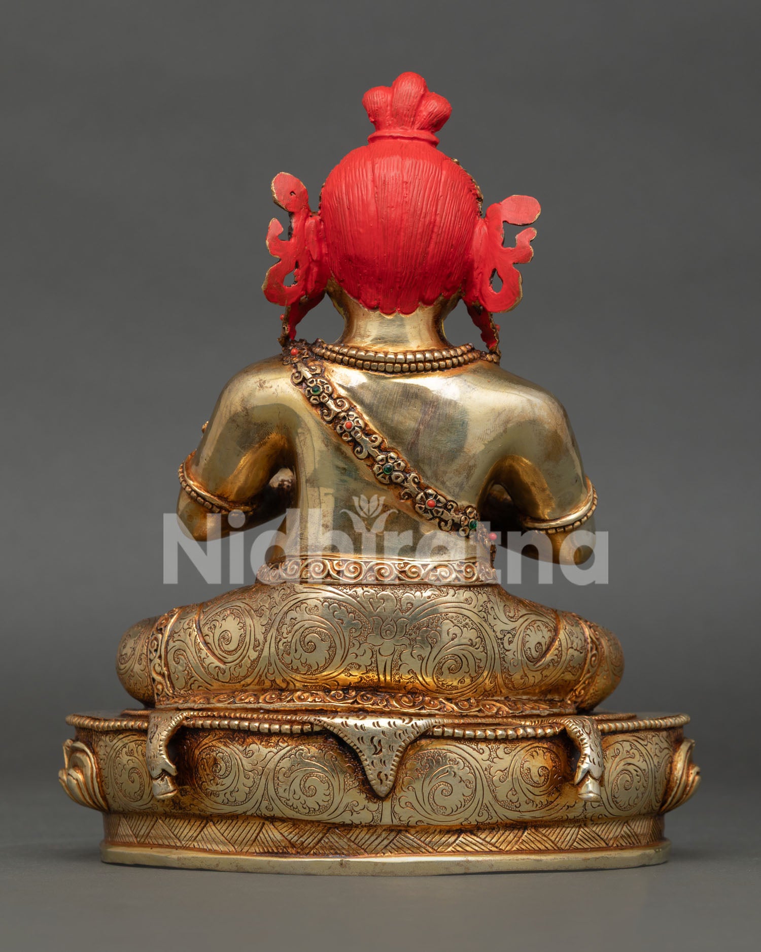Nepalese copper Virupa statue featuring fire gilded details and sacred Vajrayana Buddhist artistry