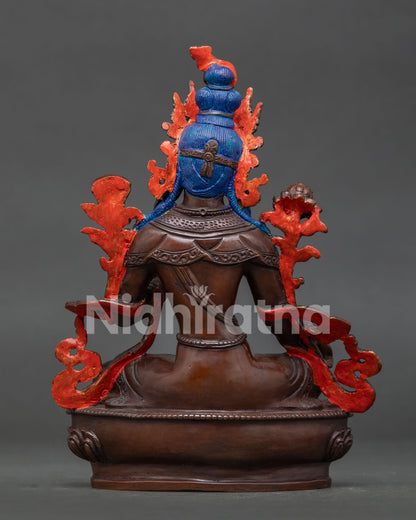 Nepalese Green Tara sculpture handcrafted using lost wax casting and traditional Newari artistry