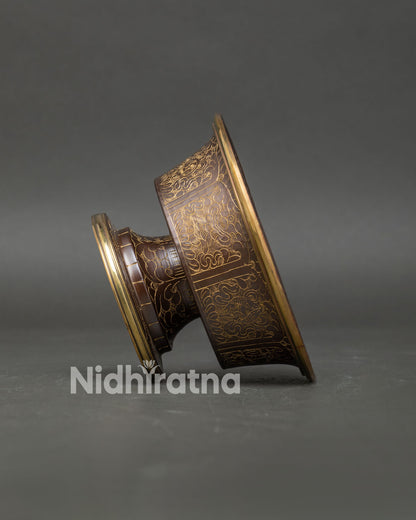 Nepalese handcrafted wealth deity bowl Tibetan Buddhism