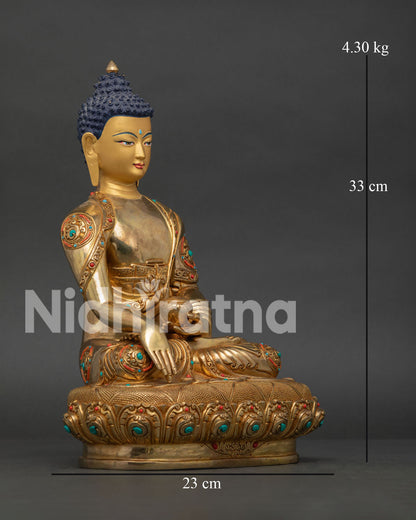 Nepalese Shakyamuni Buddha Sculpture by Newari Artisans Using Lost Wax Casting