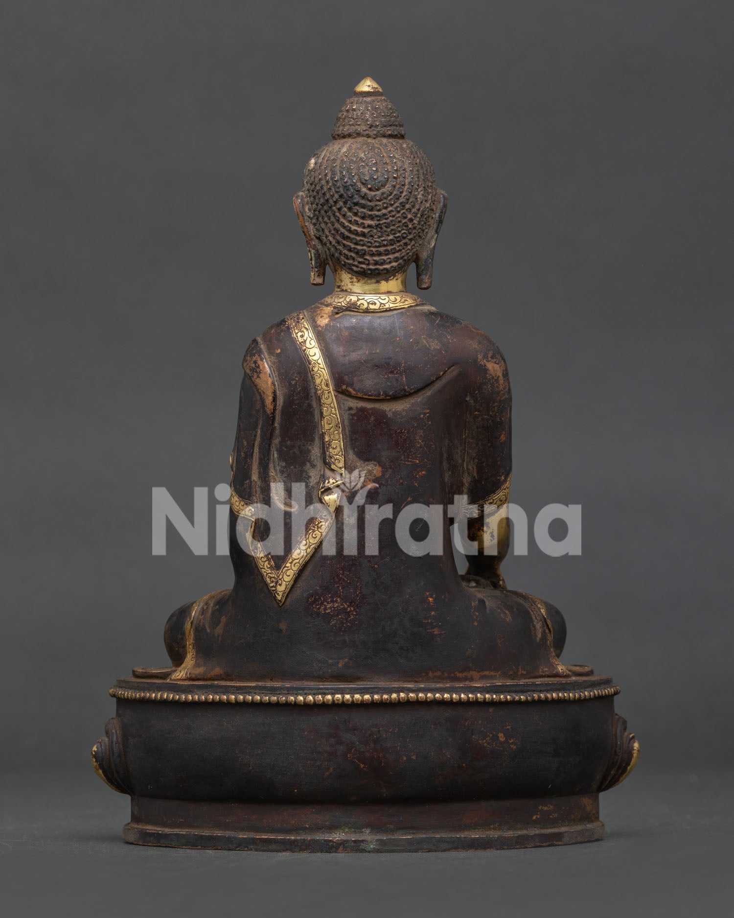 Nepalese Shakyamuni Buddha statue for meditation altar and Buddhist shrine.