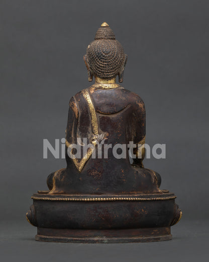 Nepalese Shakyamuni Buddha statue for meditation altar and Buddhist shrine.