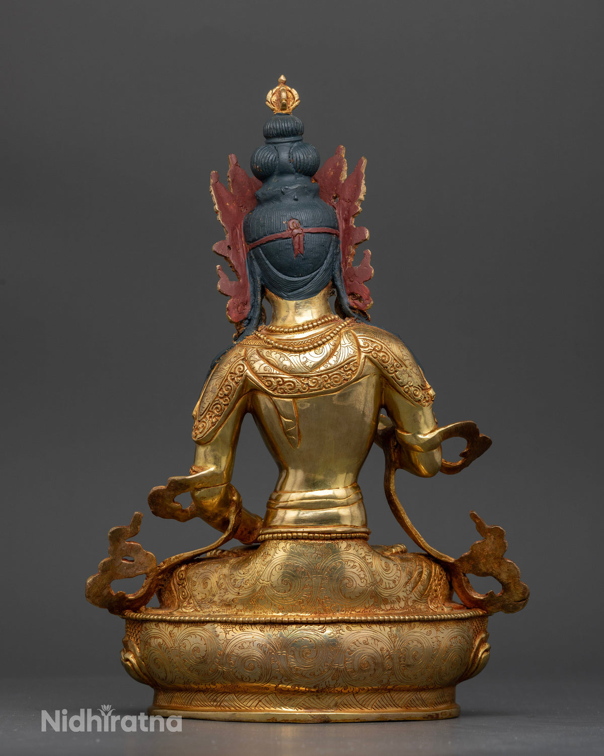 Nepalese vajrasattva buddhist statue for altar meditation space shrine or spiritual practice.