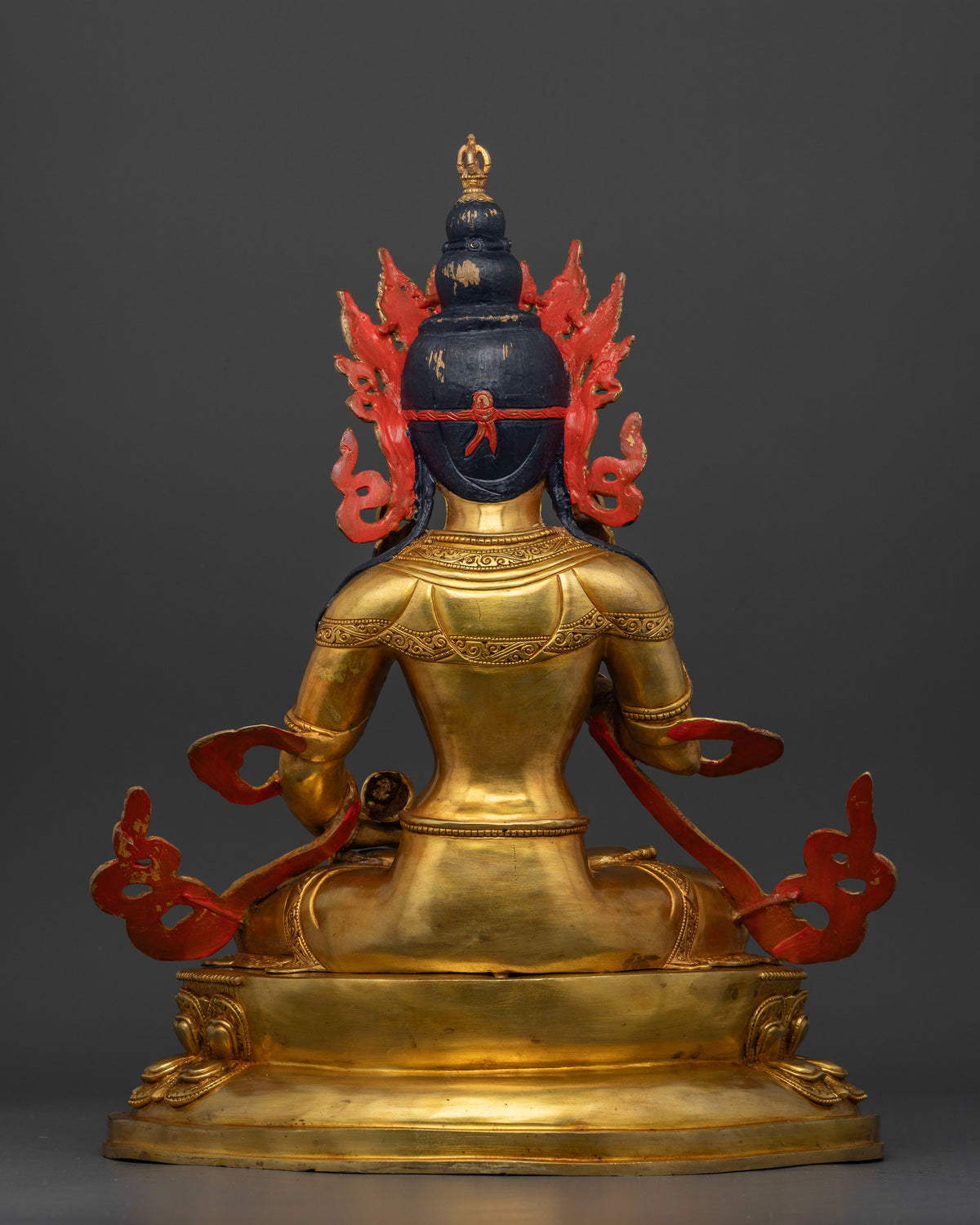 Nepalese Vajrasattva sculpture handcrafted using lost wax casting by skilled Newari artisans
