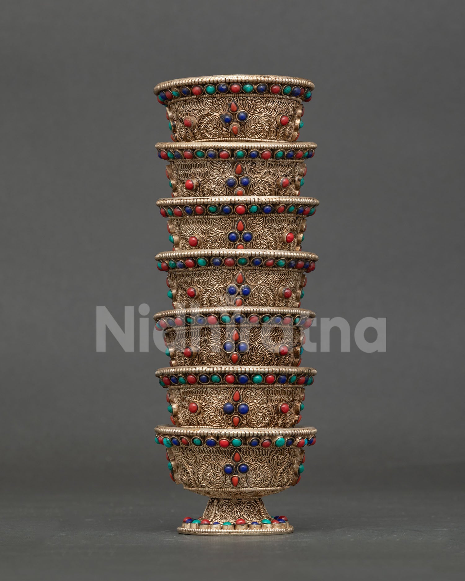 Nepalese Water Offering Bowl for Tibetan Buddhist altar and devotional practice