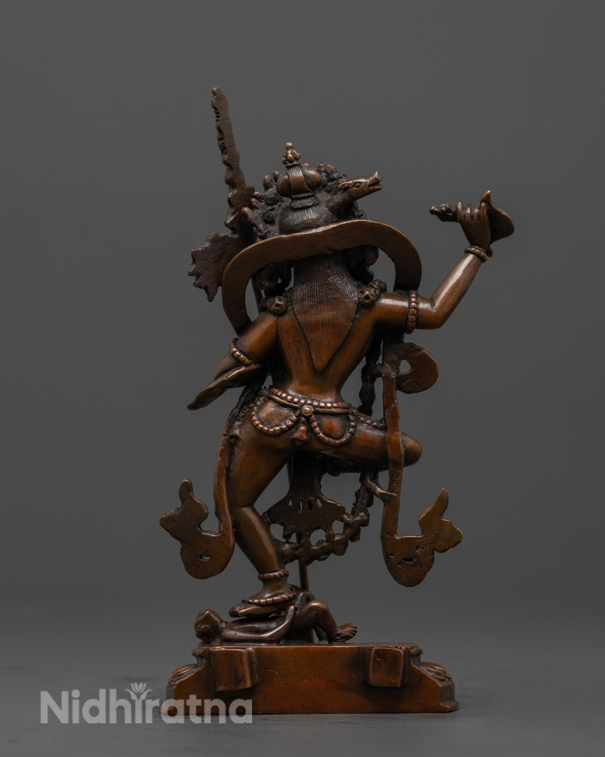 Newari Crafted Dorje Phagmo Statue Standing Above Ignorance Symbol in Nepal