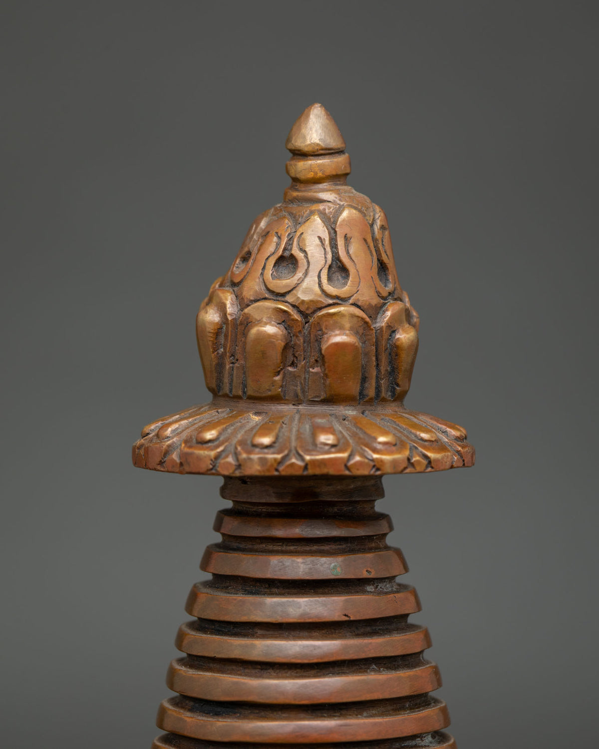 Newari handcrafted Kadampa Stupa symbolizing Buddhist enlightenment and spiritual awakening