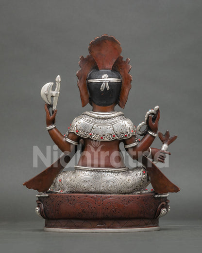 Newari Lord Ganesh Sculpture with Intricate Metalwork and Traditional Buddhist Art
