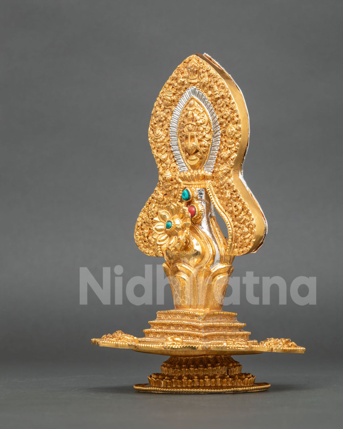 Ornate Buddhist Torma offering symbolizing spiritual protection and balance for temples and meditation spaces