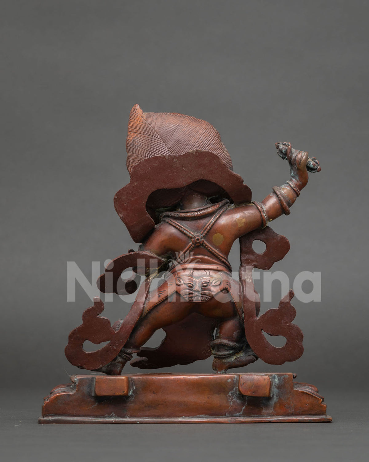Oxidized Chana Dorje Statue with tiger skin garment Newari Buddhist art