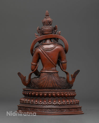 Oxidized Vajrasattva Statue, handcrafted by Newari artisans in Patan, Nepal