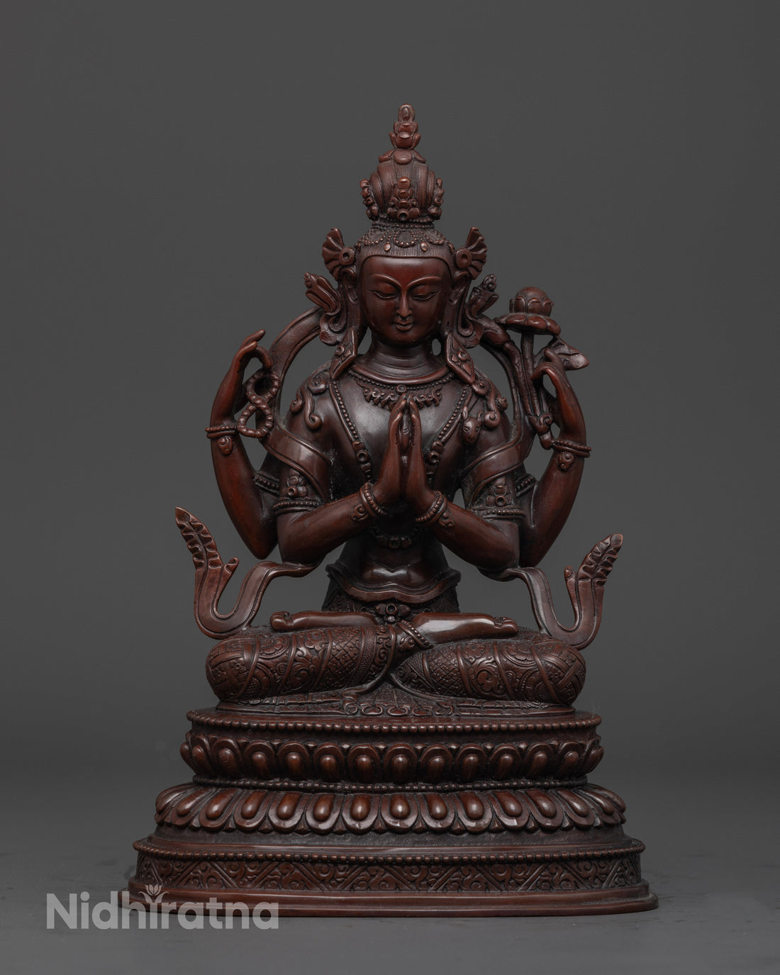 oxidized chenrezig statue