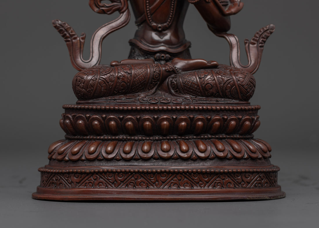 crossed leg of oxidized manjushri 